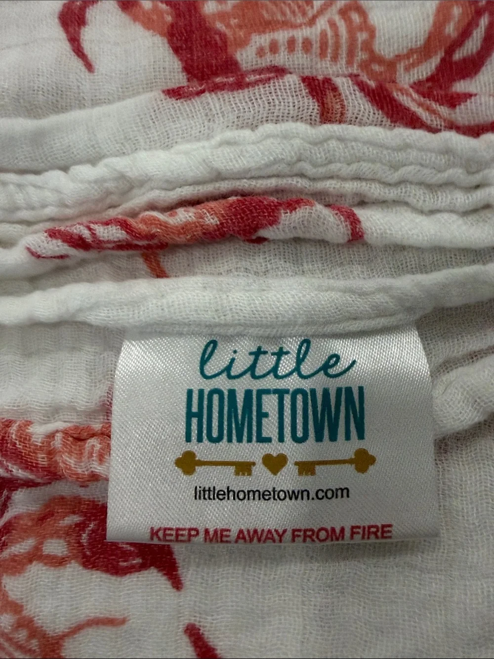 Coastal Crab , Oyster Muslin receiving blankets